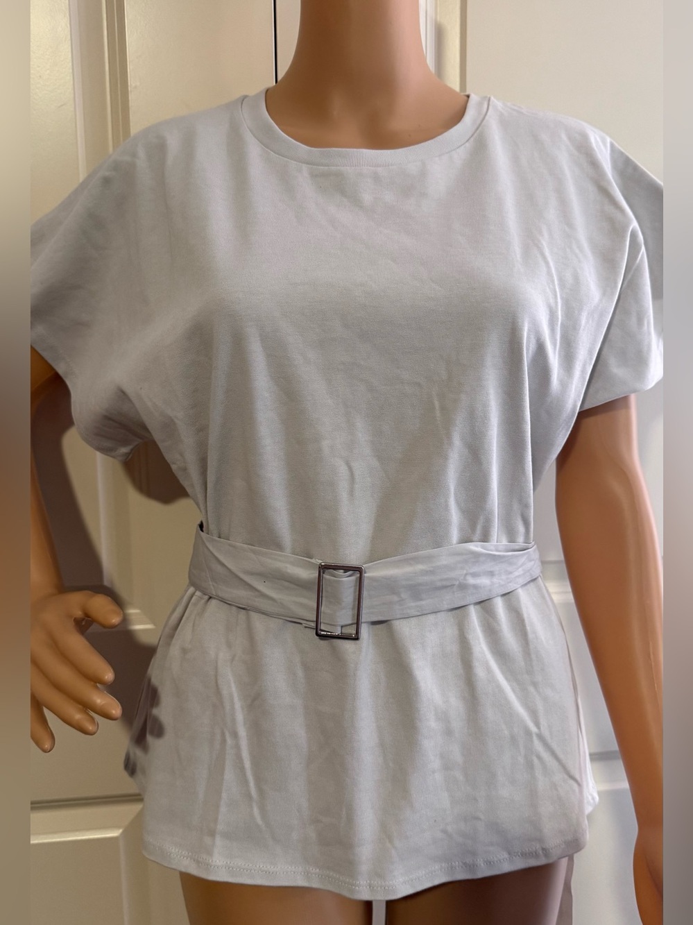New Zara  Cream Belted Peplum Top - Picture 10 of 11